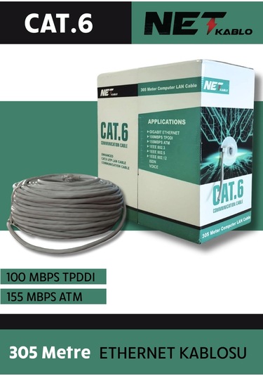 Cat6 Kablo 305 Metre Ether Kablosu Cat6 Utp