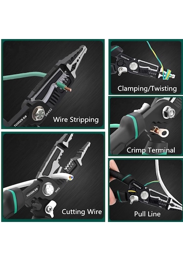 Sones Tuosen 9'u 1 Arada Çok Amaçlı Kablo Soyucu Sivri Burunlu Kablo Kesme Ve Kıvırma Aleti