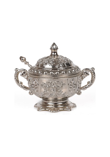 Dmt Copper Home Gaziantep Bakır Zamak Şekerlik Kase Takımı Yük:11cm Geniş:13 Cm& 2'li Set Takımı Gümüş