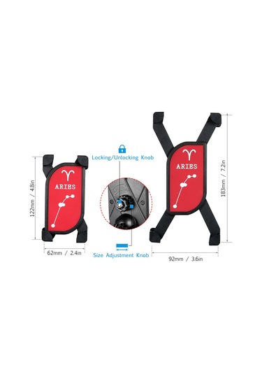 Geeksen Bisiklet Telefon Tutucusu, Konstalasyon Desenli, 360 Derece Döner, Ayarlanabilir Kollü, Leo Modeli Diğer