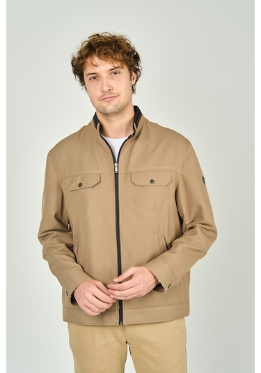 Lucas Erkek Hakim Yaka Cep Detaylı Mevsimlik Spor Mont 2734 Bej Bej