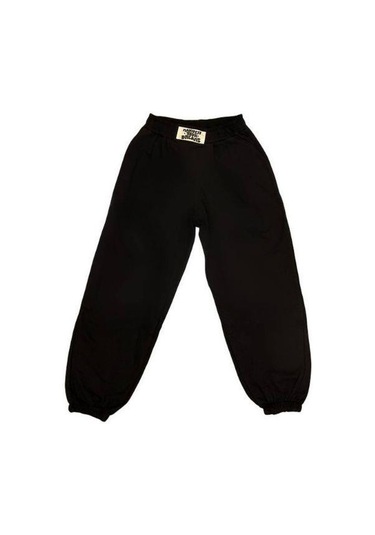 Kız Çocuk Beli Paçası Lastikli Eşofman Alt-15168 Siyah