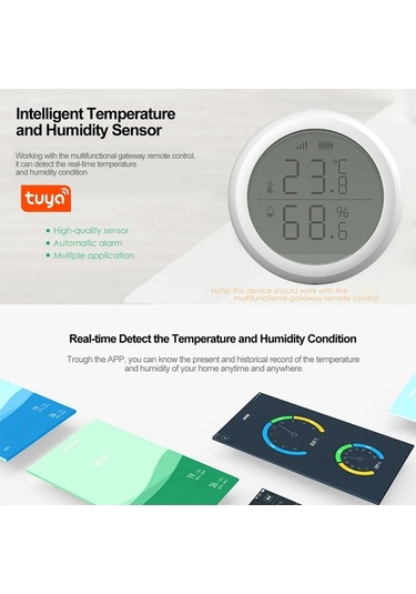 Didadodo Zigbee Akıllı Sıcaklık-nem Sensörü - Uzaktan Yönetimli Uyarı, Uzun Pil Ömrü Beyaz Beyaz