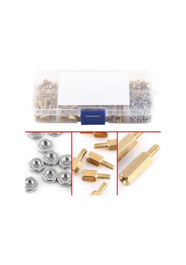 360pcs Hex Pirinç Standoff M2.5 Erkek-female Dişli Ara Ara Standoff Anakartı Vidalı Fındık Sütunu