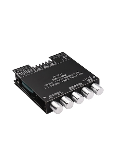 Ruicoo 2.1 Kanal Bt 5.0 Dijital Güç Amfi Modülü Dıy Seti - 50wx2 + 100w, Tekerlekli Tonalite Ayarı, Aux Girişi, 12-24v Dc Besleme