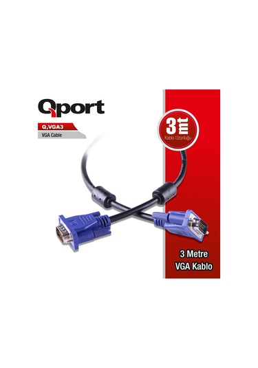 Qport Q-Vga3 3Mt Vga Kablo