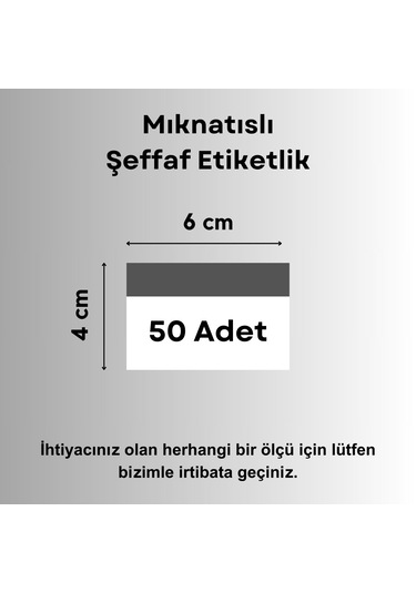 Şeffaf Etiket 50 Ad Pvc Magnet Etiketlik Mıknatıslı 6x4 Cm Raf Etiket Cebi