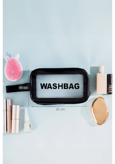 Porsima 3140 Şeffaf Seyahat Ve Makyaj Çantası Su Geçirmez Organizer Washbag 21x13cm