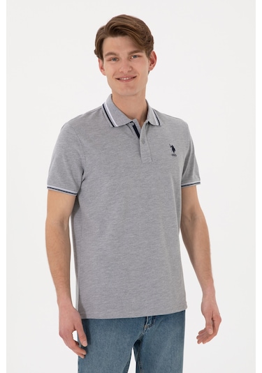 U.s. Polo Assn. Erkek Gri Melanj Tişört Basic 50306011-vr086 Gri Melanj