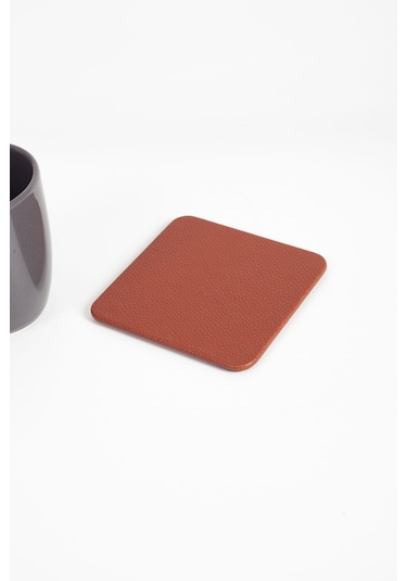 Turgut Office Deri Bardak Altlığı Taba 1 Adet Taba