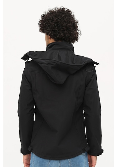 Uniprom Taktikal Softshell Mont Kollar Ve Kapşon Çıkabilir Erkek Siyah