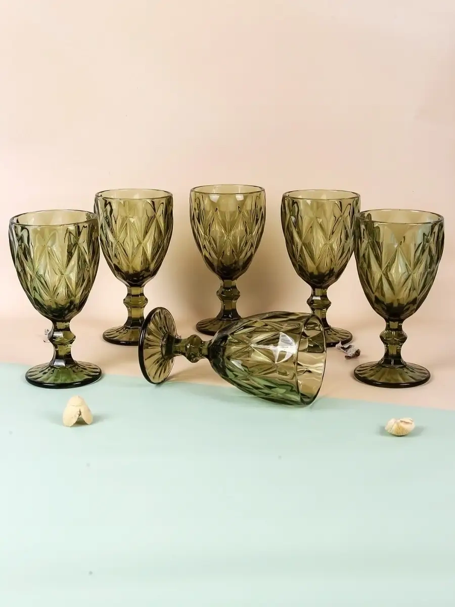 Amıkon Şarap Kadehleri Seti 59331702 Yeşil