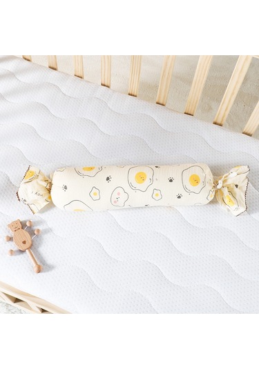 Şeker Silindir Yastık Bebek Boyun Yastığı Yumuşak Ve Güvenli No.06 Ekru