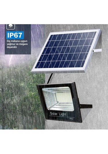 100 Güneş Enerjili Projektör Bahçe Aydınlatma Solar Led Dls