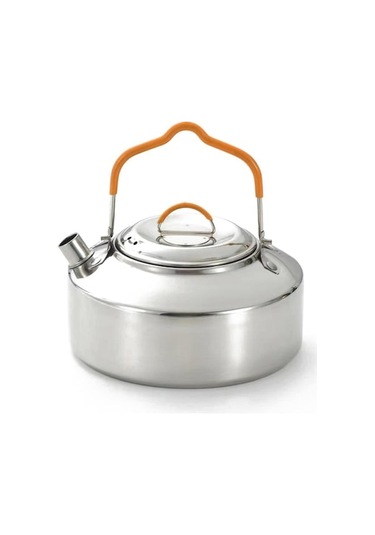 Kamp Ve Seyahat İçin Taşınabilir 304 Paslanmaz Çelik Çay Ve Kahve Demliği - 14.5x5.5cm Gümüş Gümüş