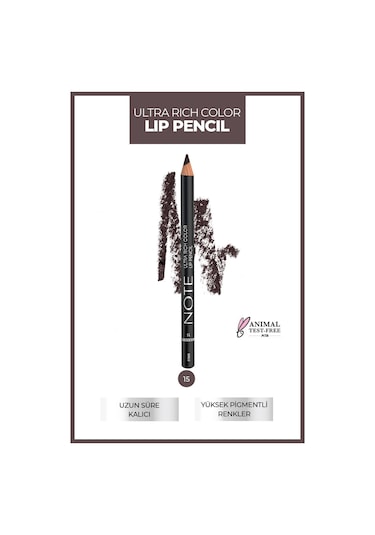 Note Cosmetique Ultra Rich Color Lip Pencil Dudak Kalemi 15 Blackberry - Mor