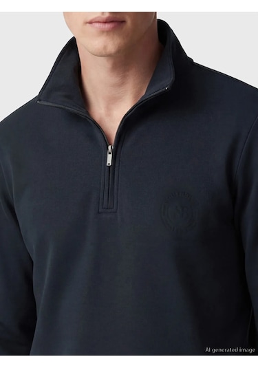 Lc Waikiki Antrasit Fermuarlı Dik Yaka Nakışlı Erkek Sweatshirt