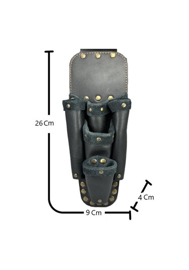 Deri Ca101 Elektrikçi Teknisyen Bel Çantası Siyah