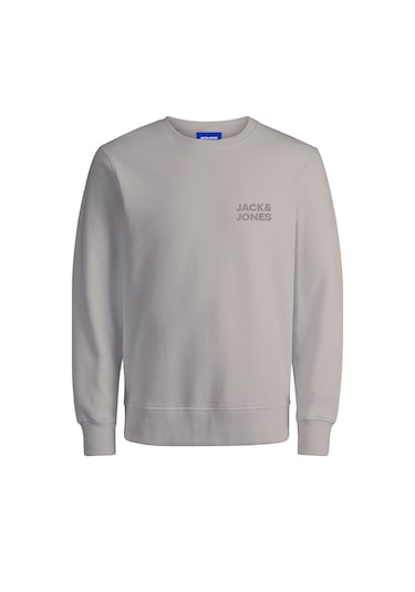 Jack & Jones Logo Erkek Krem Sweatshirt 12290659-mbm Krem