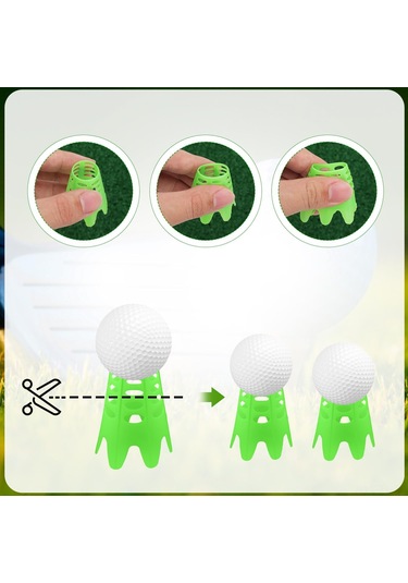 Teltree Plastik Golf Topu Tırtıkları 10 Uzun 10 Kısa - Ev, İç/iç Dış, Kış Çimleri Ve Simülatör İçin Siyah Ve Yeşil Renkli 20 Adet Set