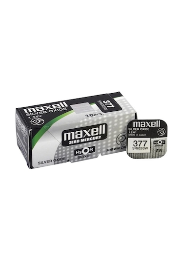 Maxell 377 SR626SW 1.55V Saat Pili 10'lu