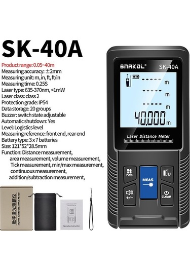 Besthome1 Yüksek Hassasiyetli Lazerli Mesafe Ölçer - 5 Mod, Ip54 Su Geçirmez, 120m Ölçüm