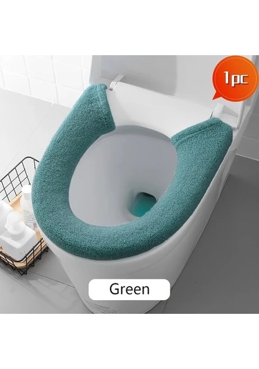 Elmpaly Yeşil 1 Adet Yumuşak Kalınlaştırılmış Yıkanabilir Klozet Kapağı Minderi Yeşil