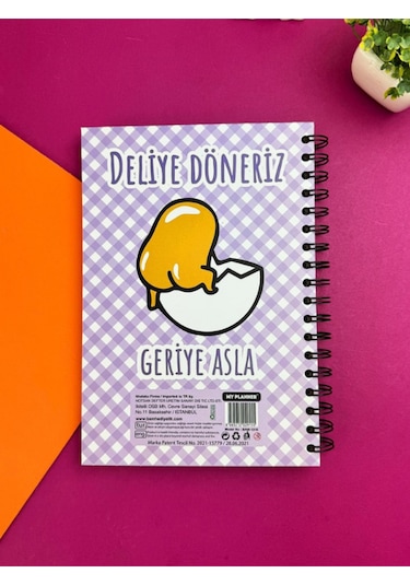 Deliye Döneriz Geriye Asla Tasarımlı Konuşan Ajanda Mor