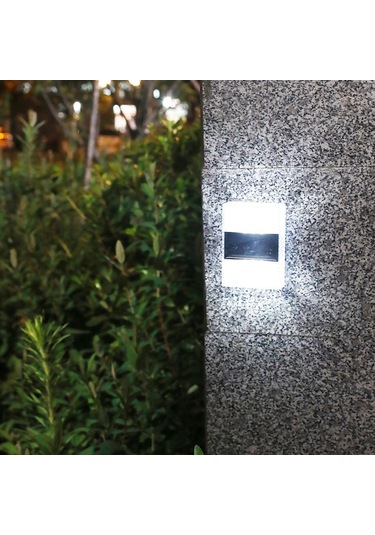 Xindoker Güneş Enerjili 6 Led Duvar Aydınlatması - Işıklandırıcı Ve Dekoratif - Su Geçirmez - Ev Bahçe Dış Mekan Kullanıma Uygun - Beyaz Işık Beyaz