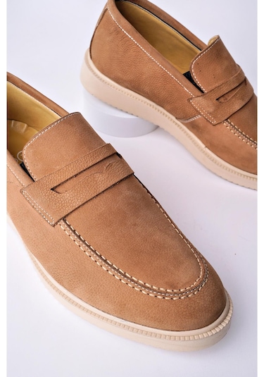 Muggo Jones Garantili Erkek Günlük Klasik Hakiki Deri Casual Rahat Ortopedik Ayakkabı Bej