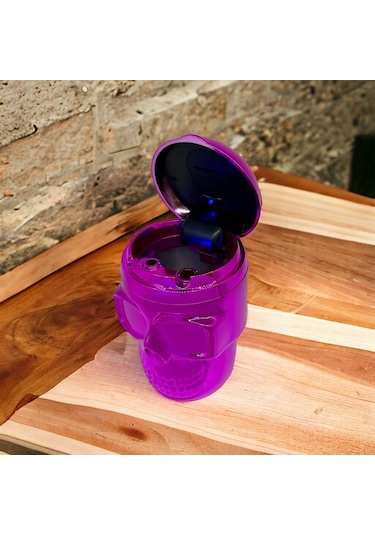 Pop Skull Led Işıklı Araç Araba Küllüğü Pembe 9cm