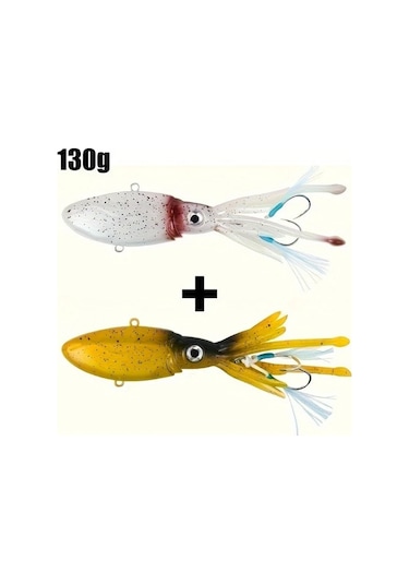 Fochsia Lurego 130g Ağır Yapay Işıklı Ahtapot Yemleri 2 Adet Büyük Sualtı Balıkçılık Yemi