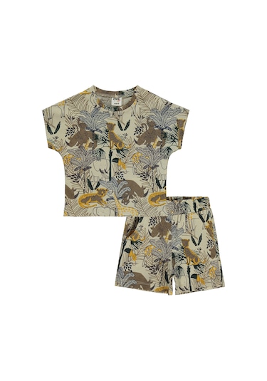 Civil Baby Erkek Bebek Şortlu Takım 6-18 Ay Taş Rengi Taş Rengi