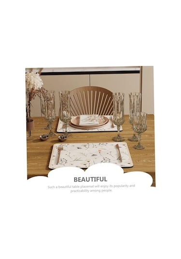 Çiçekli Kaymaz Servis Matı Çok Renkli