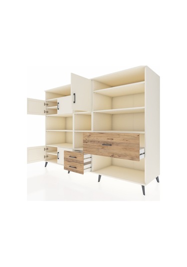 Kronos Dolap 13 Raflı 3 Çekmeceli 5 Kapaklı 220x59x163 Aytaşı-ayt Aytaşı-aytaşı/çam