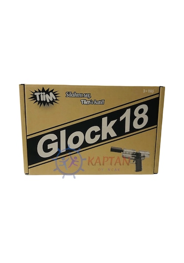 Birlik Oyuncak Tiim Şarjlı Tam Otomatik Susturuculu Mavi Glock Tabanca