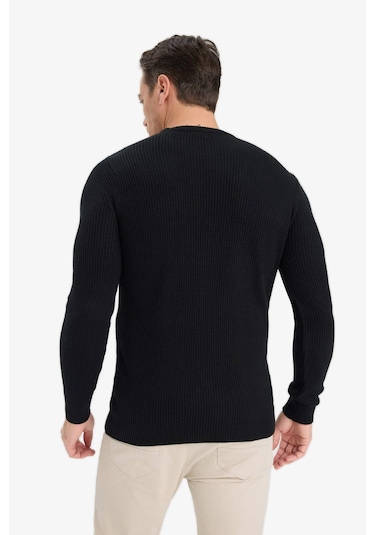 Defacto Standart Fit Normal Kesim Bisiklet Yaka Dokulu Triko Kazak C8814ax25wnbk27 Siyah Defacto Standart Fit Normal Kesim Bisiklet Yaka Dokulu Triko Kazak C8814ax25wnbk27 Siyah