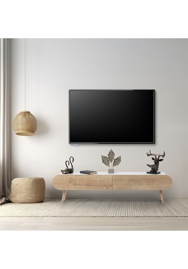 Flora Dia Dekoratiif Tv Ünitesi Beyaz Meşe