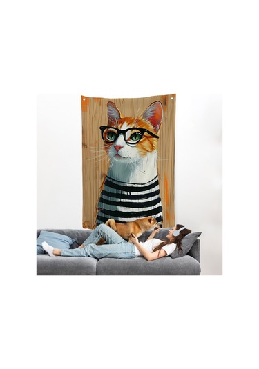 Cool Kedi Duvar Örtüsü-7644