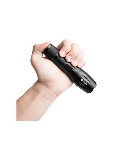 Pm-14623 Pilli Zoomlu Flash Özellikli Power Ledli El Feneri Siyah