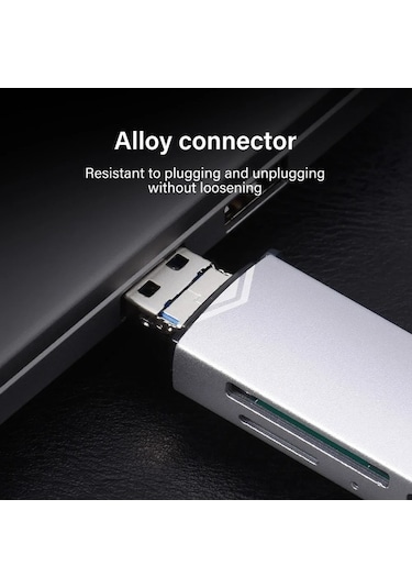 Novahub 6'in 1 Arada Usb 3.0 Kart Okuyucu U Disk Type-c/usb/tf/sd Harici Depolama Çubuğu Jaster Silver