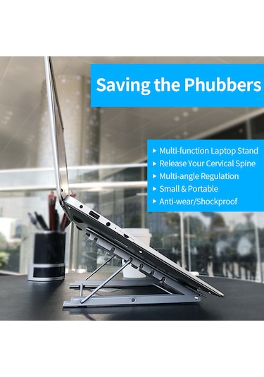Monyee 6 Kademeli Katlanabilir Taşınabilir Dizüstü Ve Tablet Desteği - Hafif, Şok Emici Ve Isı Dağıtıcı