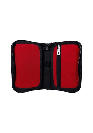 Jacbag Kırmızı Sert Kapaklı Lastikli Düzenleyici Organizer Kalemlik Çok RENKLİ