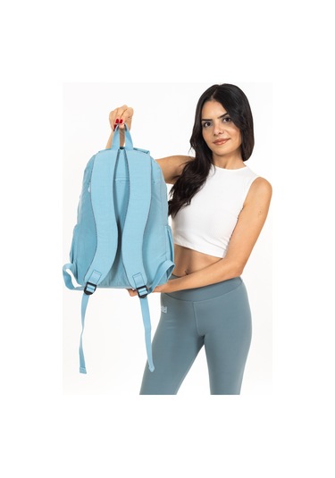 Modern Tarzda Su Geçirmez Krınkil Kumaş Okul Sırt Çantası Hafif, Konforlu Ve Fonksiyonel Tasarım - Buz Mavisi Buz Mavisi