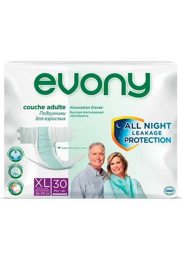 Evony Yetişkin Hasta Bezi Extra Büyük Boy XL 120 Adet