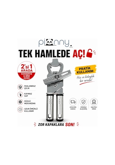 Pionny Inox Çelik Konserve Açacağı Çok Renkli