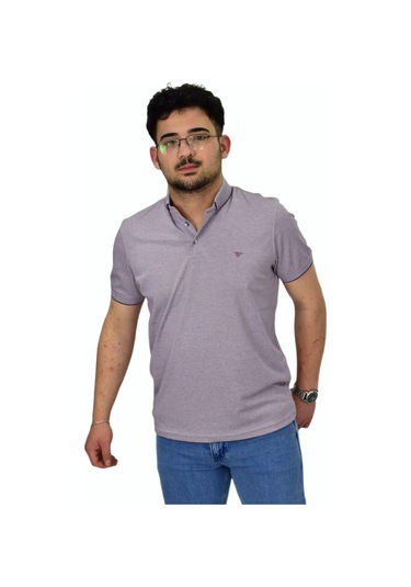Erkek Polo Yaka Merserize Tişört 1000 Bgl-st04532 Lila