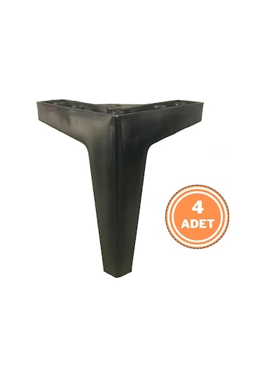 4 Adet Kartal Lükens Ayak Mobilya Koltuk Çekyat Ayağı 15 Cm Siyah