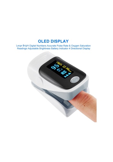 Sones Ab-80 Hassas Parmak Nabız Oksimetresi Kan Oksijen Monitörü Gri