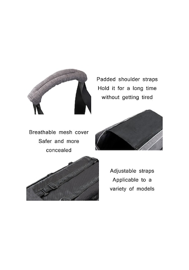 Cbtx Araç Merkezi Kontrol Koltuğu Pet Taşınabilir Yatak Pedi, Renk: Kare Gri+yaz Mat 42x20x22cm